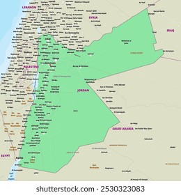 Mapa político simples de Jordânia