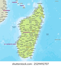 Mapa político simples de Madagáscar