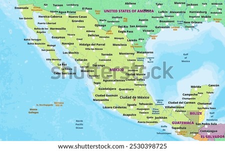 Simple political map of Mexico
