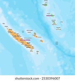 Simple political map of New Caledonia