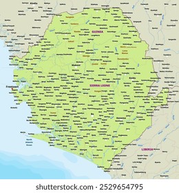 Simple political map of Sierra Leone