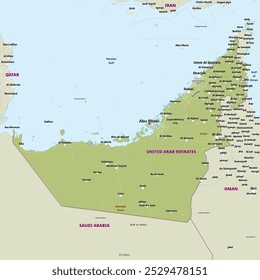 Simple political map of United Arab Emirates