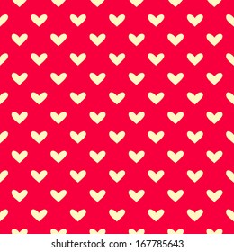 Simple Polka Dot Heart Seamless Pattern. Vector Illustration