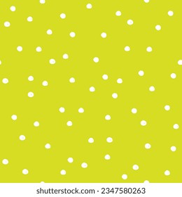 A simple polka dot pattern. Seamless vector pattern with white circles on green background.