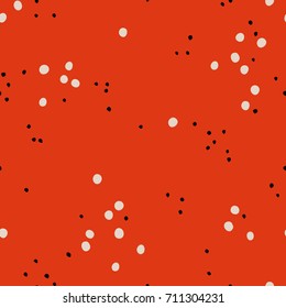 Simple Polka Dot pattern. Vector seamless texture with ink dots. Beautiful background with small chaotic elements, perfect for Stationery, Invitations and Package Design.