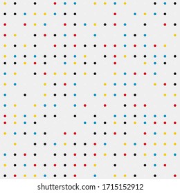 Simple Polka Dots Abstract Colorful Vector Pattern. Geometric graphics composition, best use in web design, business card, invitation, poster, textile print, background.