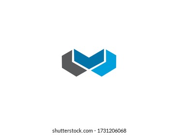 Simple polygon concept company logo design icon
