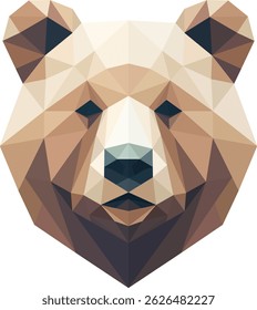simple polygon grizzly bear head illustration