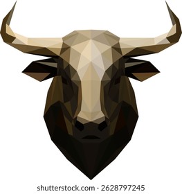 simple polygon head of a bull illustration