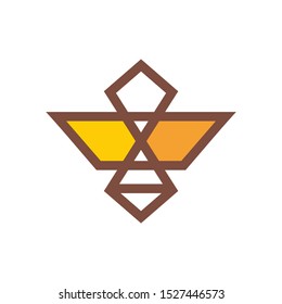 Simple polygon honey bee logo vector design inspiration 