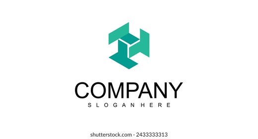 Diseño simple del logotipo del polígono |vector premium
