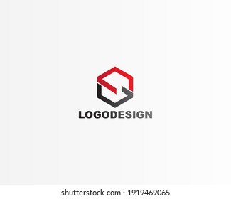 Simple polygon shape vector logo design icon identity