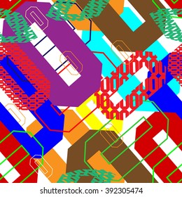 Simple polygonal colorful pattern for fabric print design.