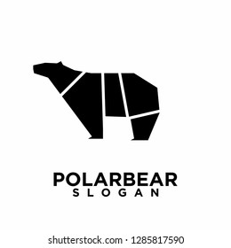 simple polygonal polar bear logo icon designs vector