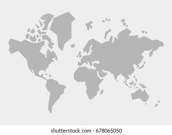 Simple Polygonal World Map Vector Illustration 