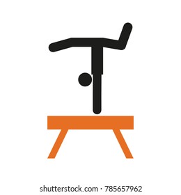 Simple Pommel Horse Hand Stand Sport Figure Symbol Vector Illustration