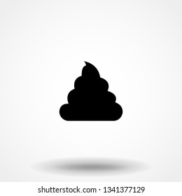 Simple Poop Icon Isolated On White Background