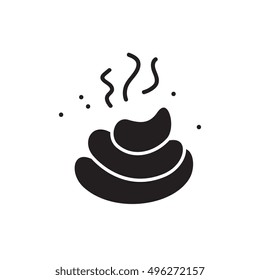 Simple Poop Icon Isolated On White Background