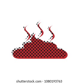 Simple Poop sign illustration. Vector. Brown icon with shifted black circle pattern as duplicate at white background. Isolated.