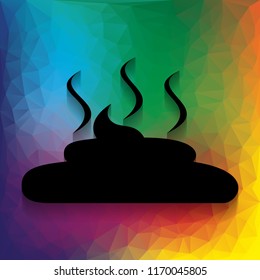 Simple Poop sign illustration. Vector. Flat style black icon on white.