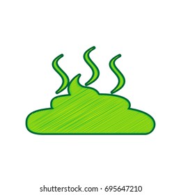 Simple Poop sign illustration. Vector. Lemon scribble icon on white background. Isolated