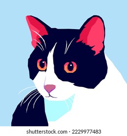 simple pop art of cat