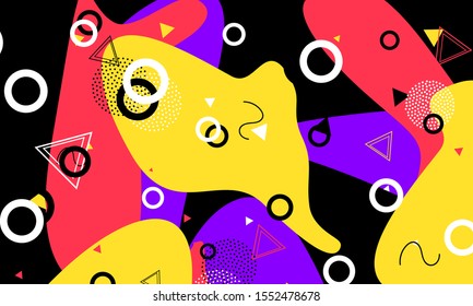 Simple Pop Art. Ink Doodle Background. Liquid Illustration. Red Cute Pattern. Dot Composition. Violet Cover. Spotty Print. Black Minimal Artwork.