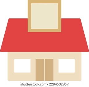 Simple pop color illustration of a store with a signboard