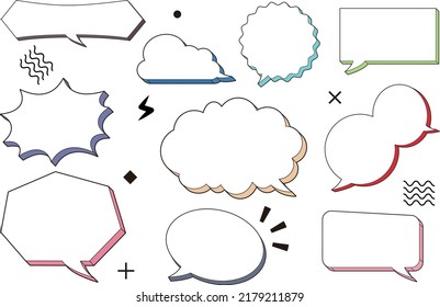 Simple and pop colorful balloon set. Three-dimensional material that can be changed to any color you like. Concept of communication.
