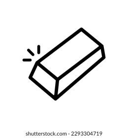 Simple pop gold bar icon. Vector.