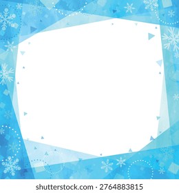 Simple Pop Ice Crystal Transparent Frame Illustration