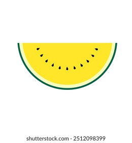 Simple and pop illustration of yellow watermelon