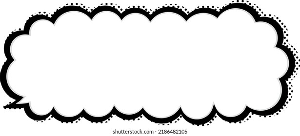 a simple and pop speech bubble with polka dots shadow.