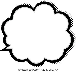 a simple and pop speech bubble with polka dots shadow.