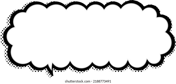 a simple and pop speech bubble with polka dots shadow.