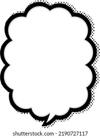 a simple and pop speech bubble with polka dots shadow.