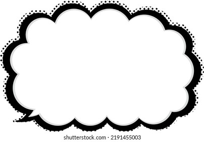 a simple and pop speech bubble with polka dots shadow.