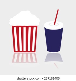 simple popcorn and cola drink for cinema eps10
