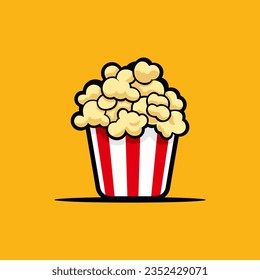 simple popcorn food meal snack logo vector illustration template design