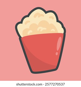 simple popcorn food snack in flat vector design.