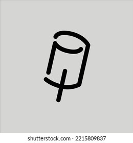 Icono o logotipo de la pala simple. Logo de esquema. Adecuado para productos, marca, empresa, negocio y evento.
