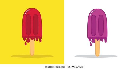 A simple popsicle illustration for a design element or coloring book element