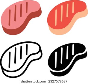 Simple pork and beef illustration