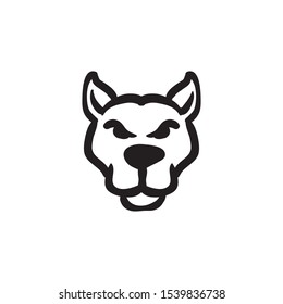 Simple portrait dog face logo design concept