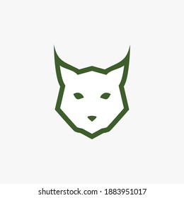 Simple portrait lynx head logo and icon design