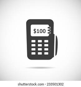 Simple POS terminal logo icon. Vector illustration.
