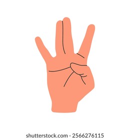Simple positions hand gestures vector illustration, hand gesture vector, concept of communication, expressions and non verbal vector illustration in hand drawn style isolated on a white background