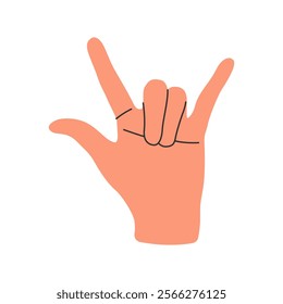 Simple positions hand gestures vector illustration, hand gesture vector, concept of communication, expressions and non verbal vector illustration in hand drawn style isolated on a white background