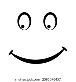 Simple positive smiley face, with two eyes and wide smile