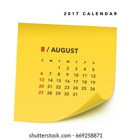 Simple Post it calendar for 2018 years. Week starts from Sunday.